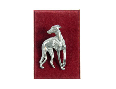 Brosch stående Greyhound silver