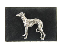 Brosch stående Whippet silver